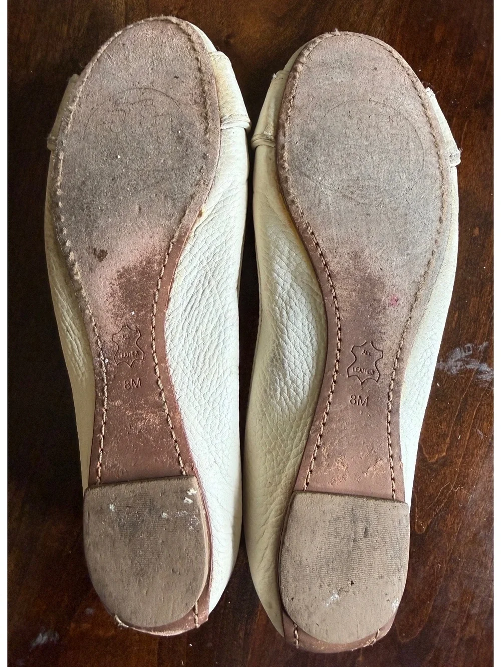 Tory Burch White Leather Ballet Flats Size 8M